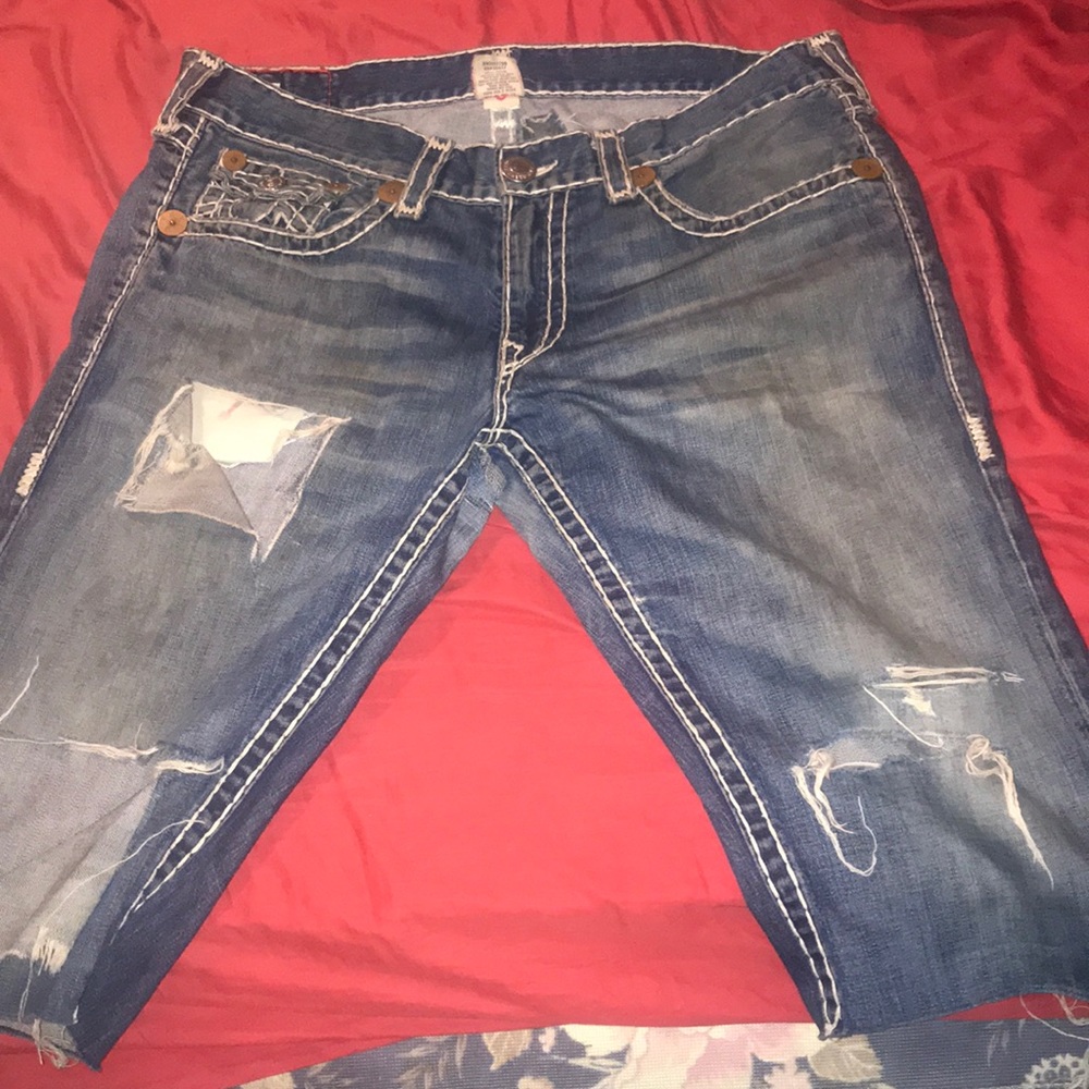 True Religion Blue Jean Shorts